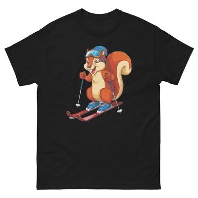 Eichhörnchen Skifahren Skifahrer Spaß Cartoon Ski Hemd T-Shirt