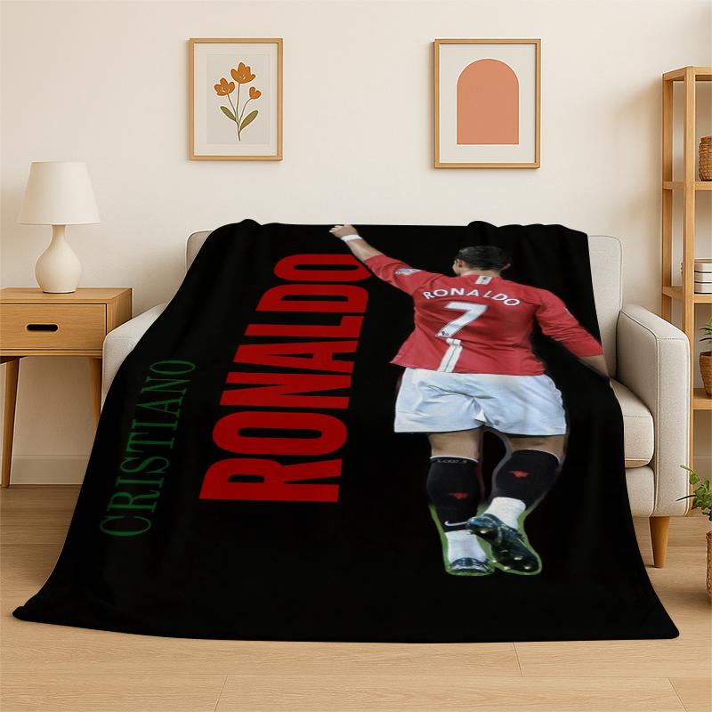 

CR7 Goat R-Ronaldo Football Star Flannel Blanket Soft Warm Throw Blanket for Bedroom Living Room Bed Travel Camping Picnic Kid 75x90cm