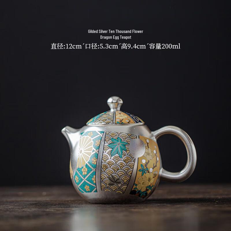 Tea Tradition Ceramic Master Cup (Gilded Silver Myriad Flowers)