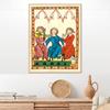 Medieval Antique European Art Posters Lovers On Horse Prints Canvas Printing Retro Wall Picture for Living Room Home Decoration