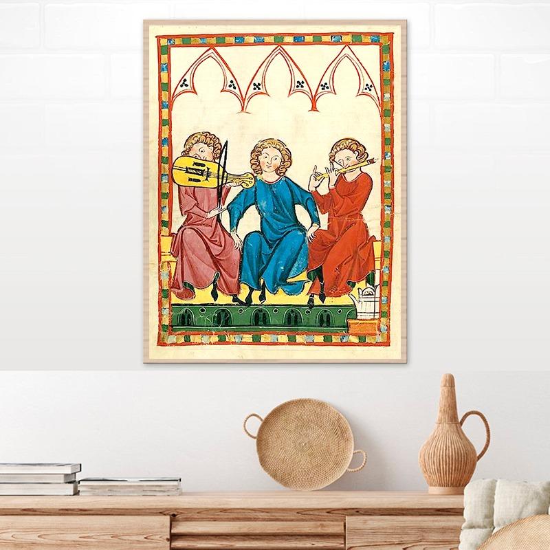 Medieval Antique European Art Posters Lovers On Horse Prints Canvas Printing Retro Wall Picture for Living Room Home Decoration