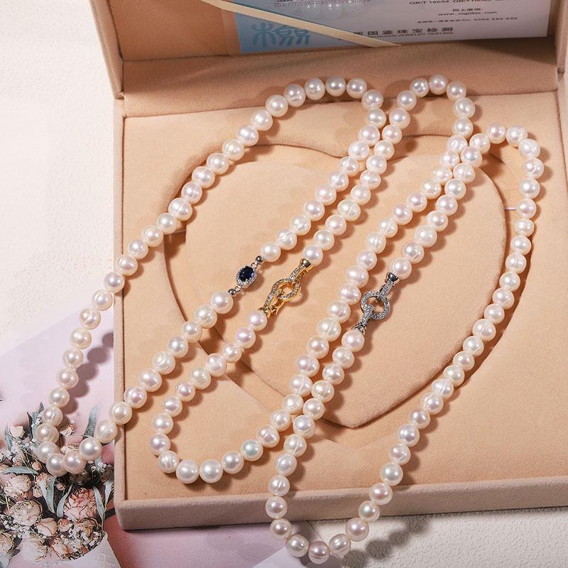Zhuji Freshwater Pearl Necklace Set: Women's Three-Piece Choker Gift for Mom Mother's Day Live