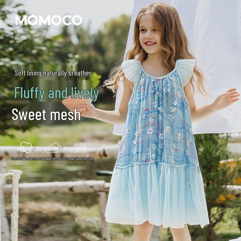 MOMOCO Girls Summer Breathable Korean Style Casual Dress 105