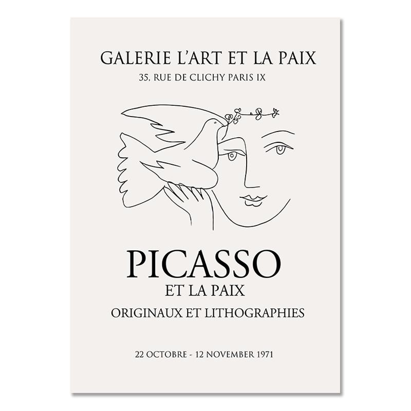 Abstract Line Bird Woman Face Canvas Paintings Picasso Matisse Minimalist Wall Art Poster Modern Print Pictures for Home Decor