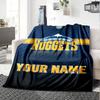 Name Custom Denver Nuggets Print Flannel Blanket High Quality Warm Comfortable Cover for All Seasons Perfect for Gifts Home Decor