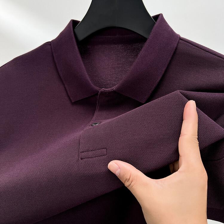 Pure Cotton Clean Version Men's Short-sleeved POLO Shirt Summer Lapel Business Casual Solid Color T-shirt with Tie