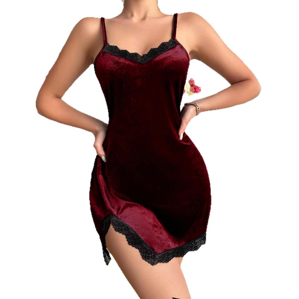 Schickes Damen-Spitzen-Camisole-Nachthemd - Sexy und Stilvolles Kurzes Rockkleid
