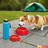 Tela de Agua Viaje Perro Oxford Alimentador Plato Comida Gato Exterior Cachorro Tazón Mascota Plegable