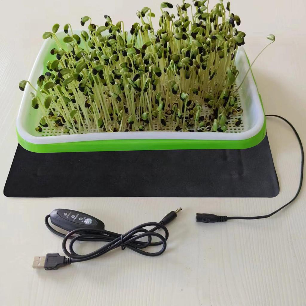 Plant Heating Pad Seedling Heat Mat 3 Gear Temperature Adjustment PU Leather Hydroponic Plant Heating Pad for Indoor Gardening