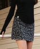 ERER Leopard Mini Skirt Gray