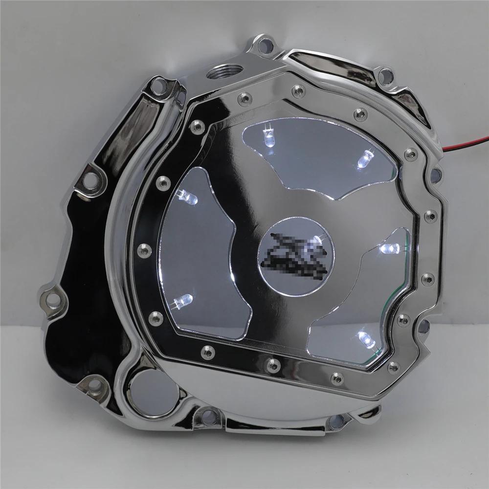 Led See Through Engine Cluctch Cover For Suzuki GSXR 600 1000 GSX-R 750 2001-2008 Aftermarket Motorcycle Parts