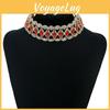 Diamant-Choker-Halskette mit geometrischer Wellenkette für Damen