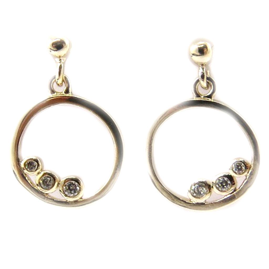 Les Trésors De Lily [L3950] - White Gold 'Déesse' Gold Plated Earrings - 11 Mm