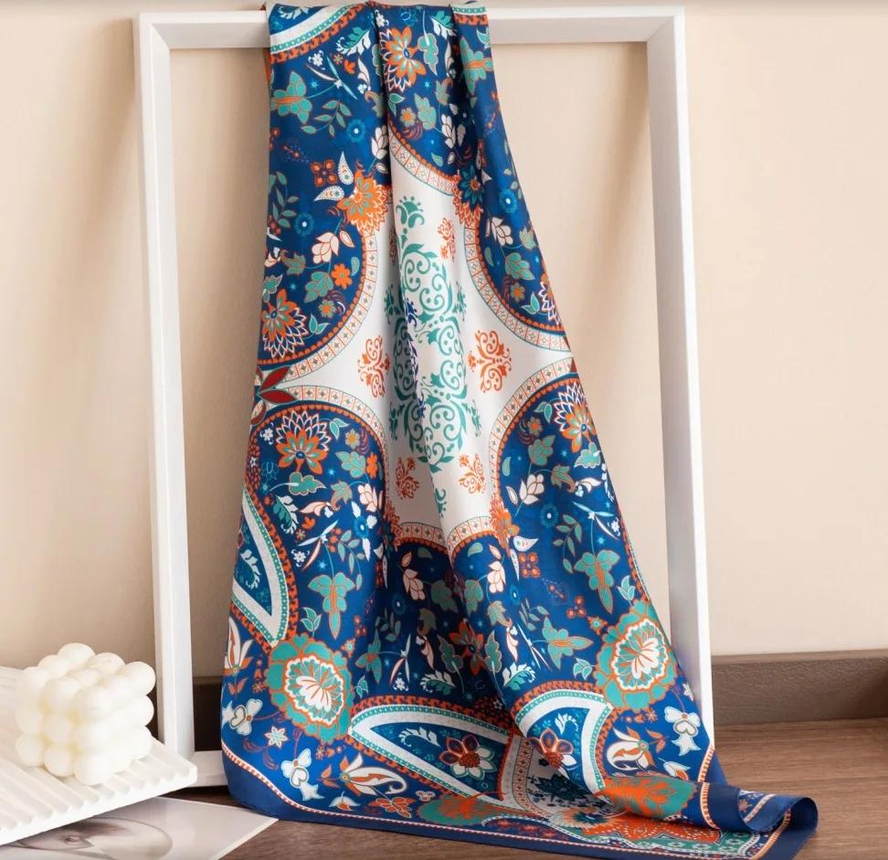 100% Mulberry Silk Scarf  Four Seasons Versatile Premium Printed Shawl