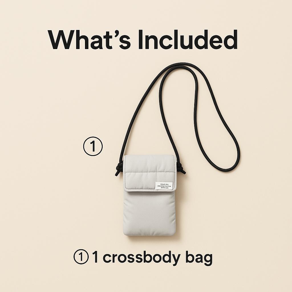 Mini Borsa a Tracolla Imbottita - Grigio