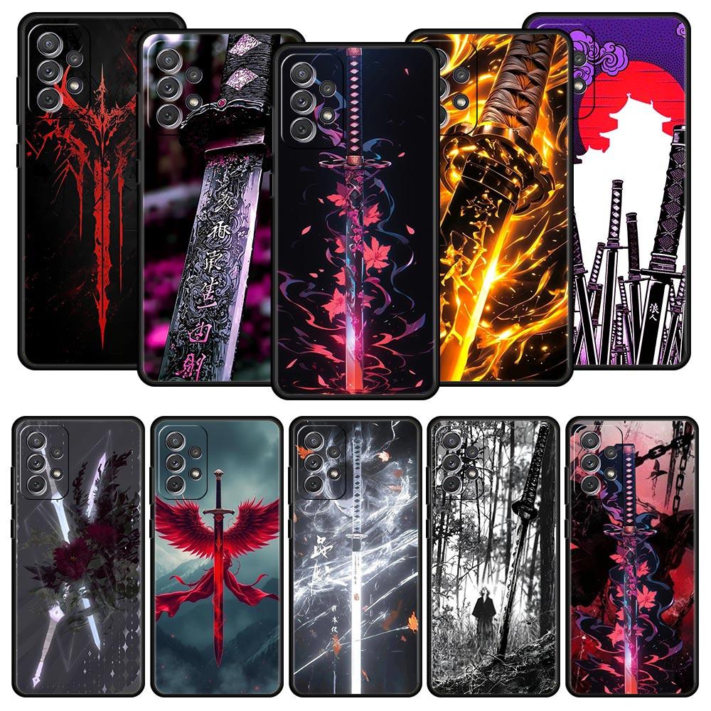 The Sword Creative Pattern Phone Case for Samsung Galaxy A55 A35 A17 A07 A15 A13 A25 A51 A71 A72 A73 A32 A52 A52S A41 Soft TPU