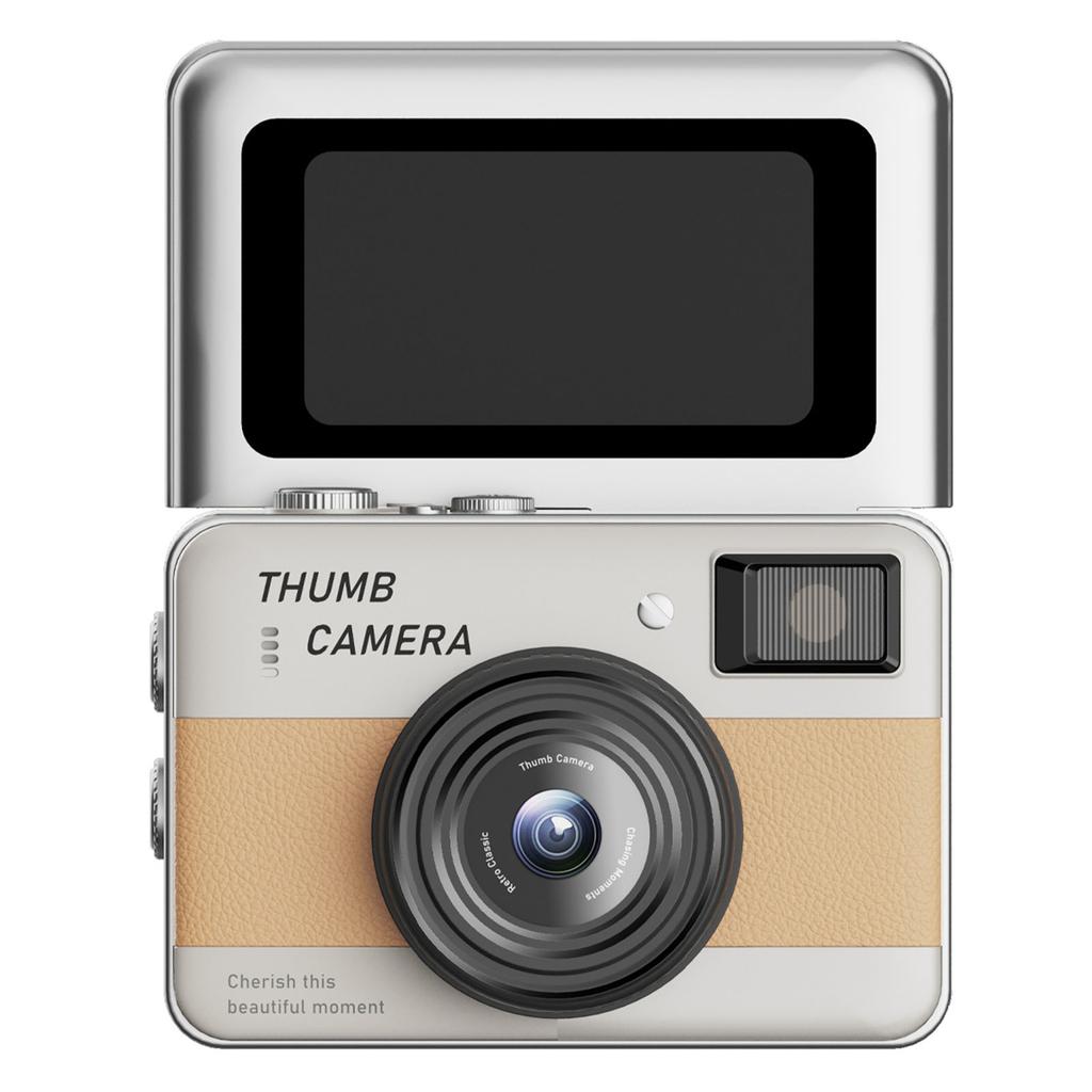 Portable Small Camera 4K Retro Tiny Camera with 1.47in 180 Flip Screen for Travel Recording Birthday Gift for Friends