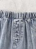 Women's Casual Denim Skirt with Side Cargo Pockets - Summer Style