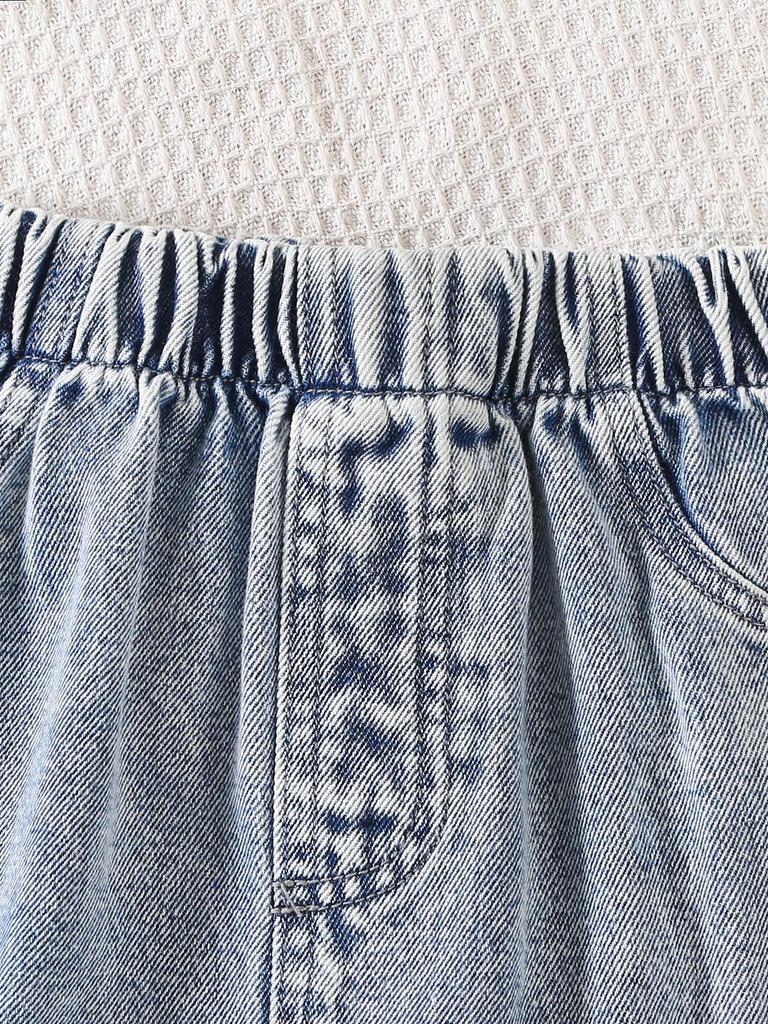 Women's Casual Denim Skirt with Side Cargo Pockets - Summer Style