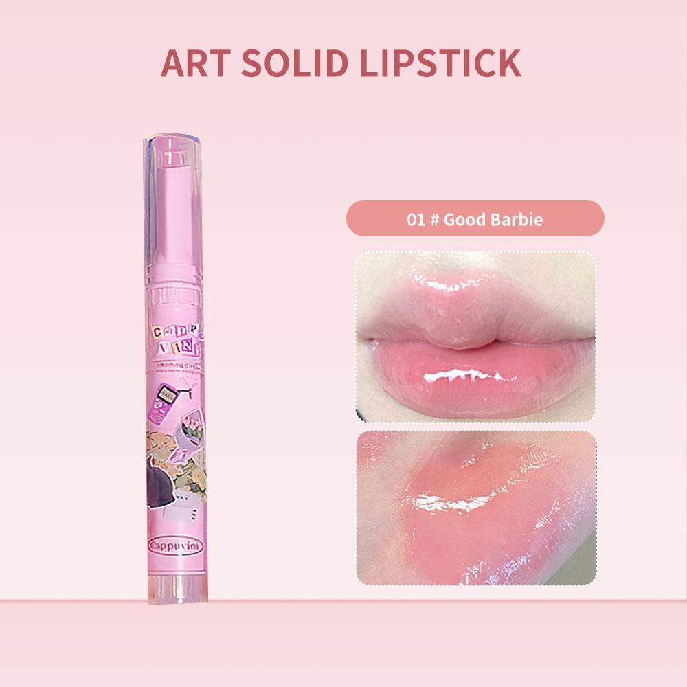 CAPPUVINI Pink Love Heart Lipgloss Pralle rosa Lippen Hohe Farbwiedergabe 6 Farben Herz Lippenstift