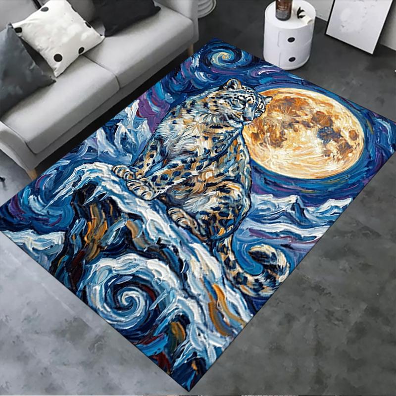 2025 New Snow Leopard Animal Carpet Rug for Living Room Bedroom Home Sofa Decoration,Kids play Non-slip Floor Mat114