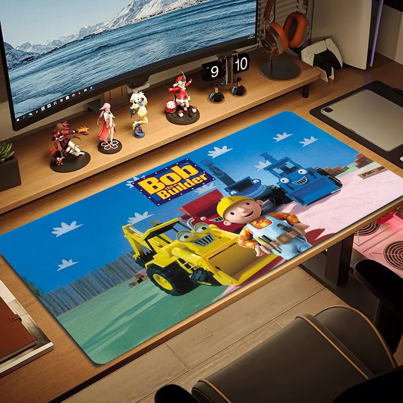 Bob The Builder anime Mouse Pad Large Gaming Table Cushion Non-slip Laptop Tablet Big Mousepad XXL Mat Mini PC Playmat With Lock edge_XIA