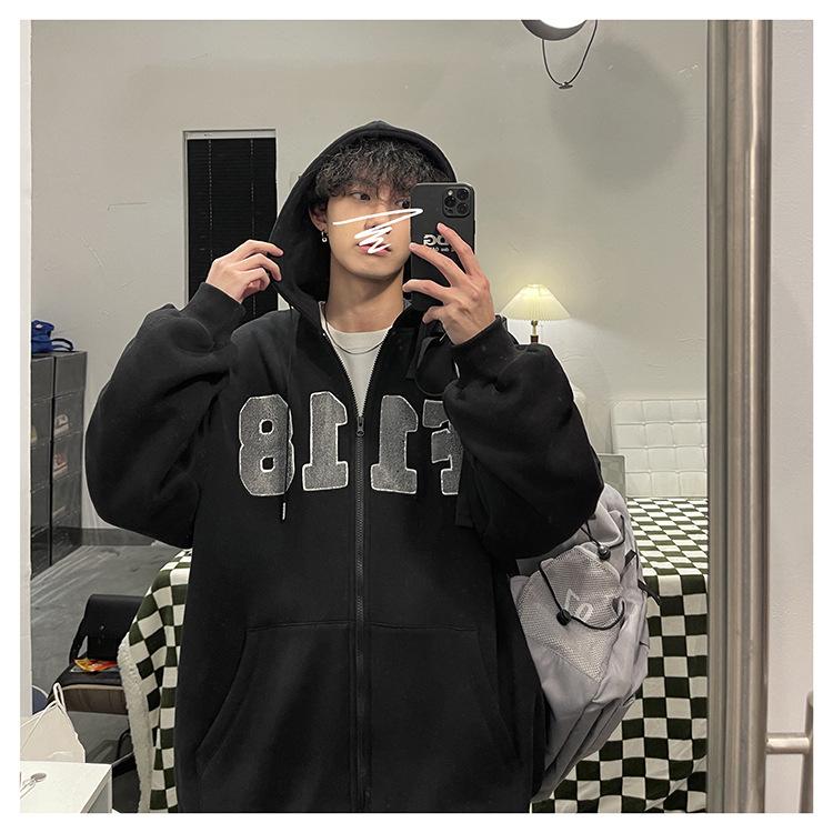 Oversized Men's Cardigan Hoodie - Spring & Autumn Trendy Design Jacket