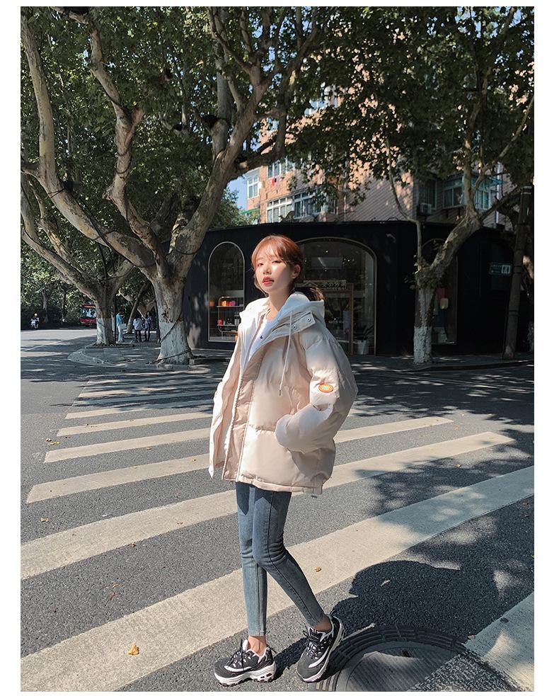2024 Winterjacke aus verdickter Baumwolle im koreanischen Stil mit Kapuze für Damen