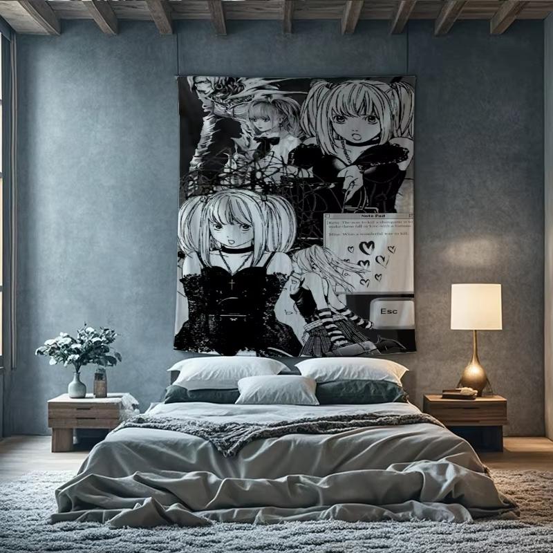 Смертный Приговор Неоновый Аниме Гобелен для Спальни Игровой Комнаты Настенный Декор Аниме Стиль Жилое Пространство Искусство 74x94cm(29x37in)