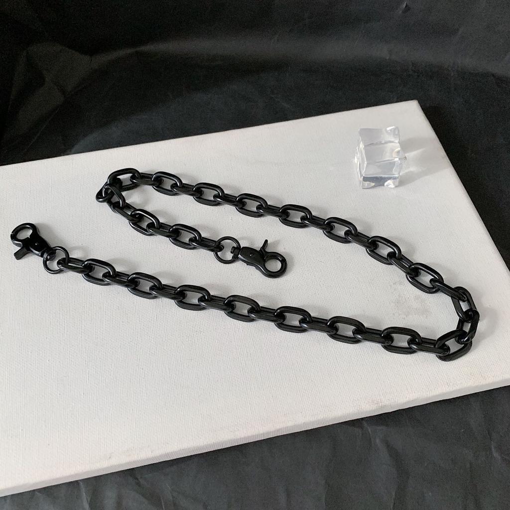 Trendy Punk Hip-Hop Leather Belt Waist Chain for Men And Women Silver Metal Pants Chain Accessory for Jeans