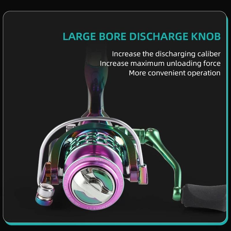 New Colored Metal Electroplated Spinning Reel Ultra-light Maximum Resistance 12 Kg Sea Fishing Spinning Reel Suitable for Seawater and Freshwater