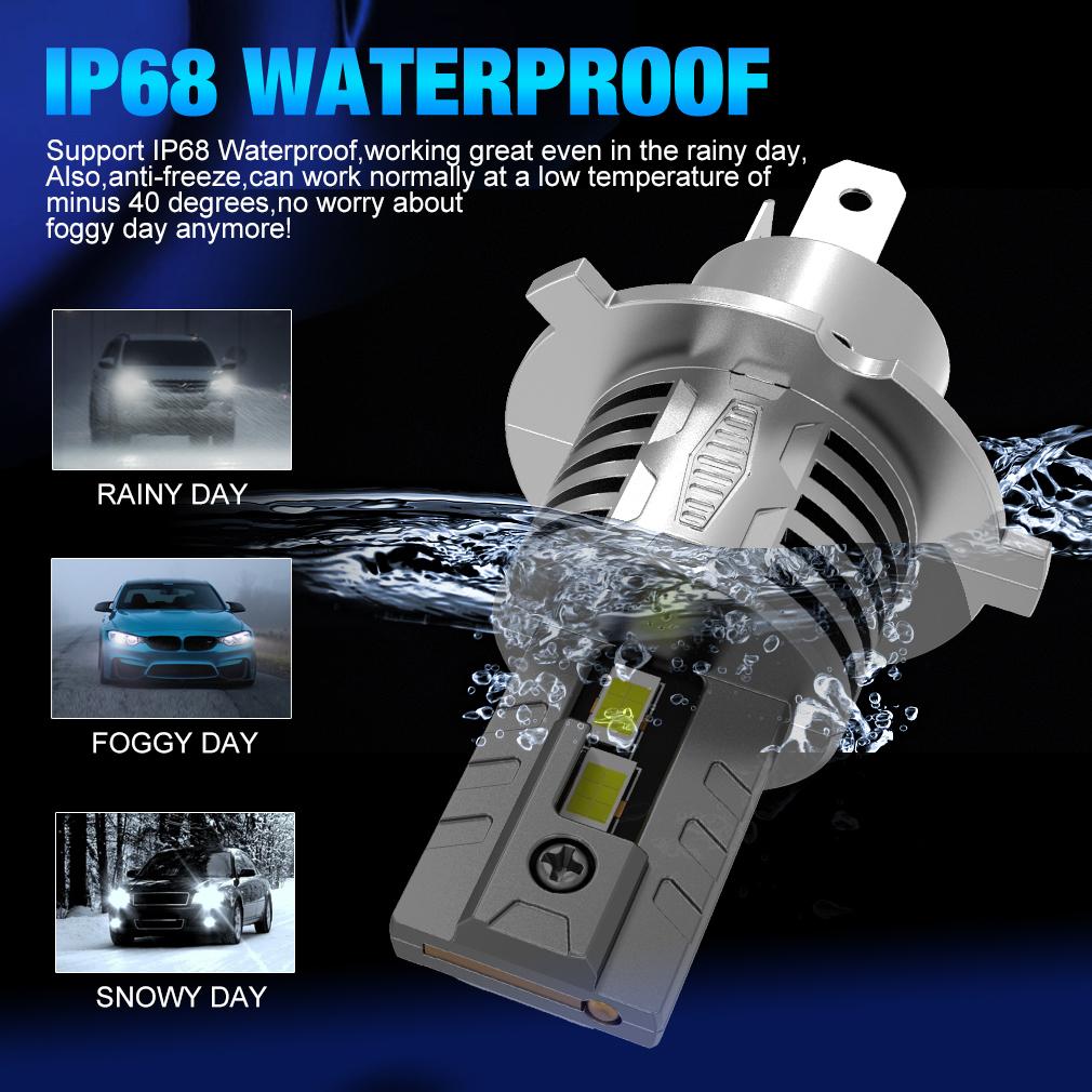 2Pcs 30000LM H4 LED Light Bulbs 9003 HB2 LED Headlights High&Low Beam 24pcs CSP Turbo Led Diode Lamps Wireless 70W Car Motorcycle Headlamp 12V 6500K