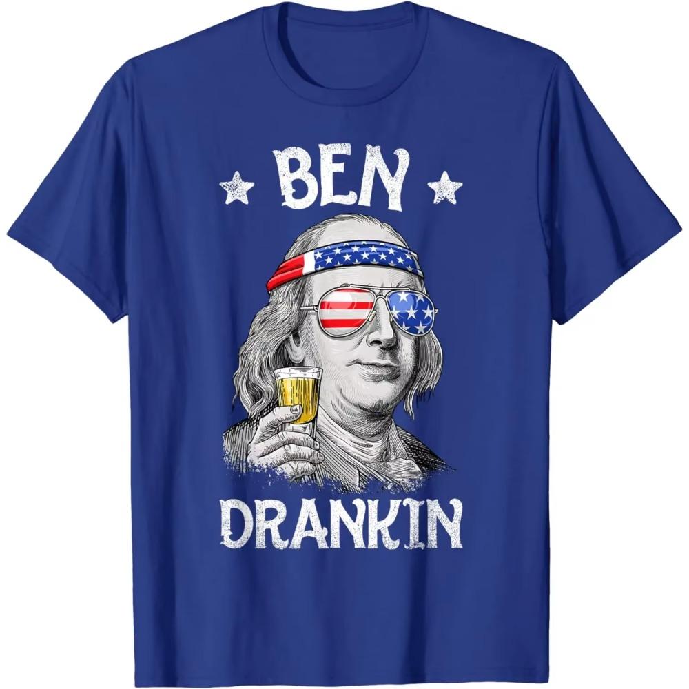 Ben Drankin 4th of July Benjamin Franklin Men Women USA Flag T-Shirt