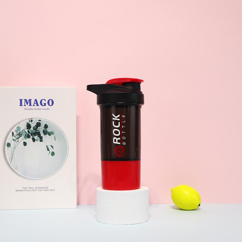 Double-Layer Food-Grade Shaker Cup with Powder Compartment for Protein Shakes and Smoothies