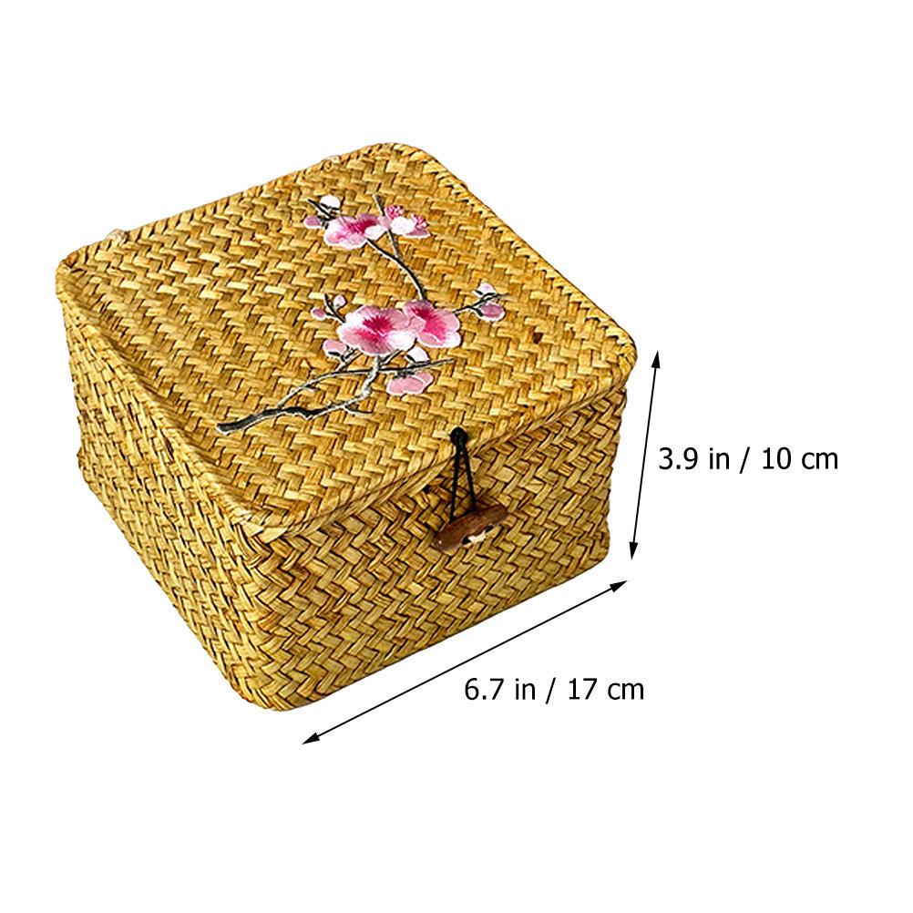 Woven Storage Basket Handwoven Natural Wicker Sundries Organizer for Kitchen Living Room Home Decor Fruit Candy Tea Eggs Storage