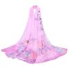 Lenço de Pescoço de Chiffon Fino Macio com Estampa Floral da Moda Mulheres Viagem Praia Xale