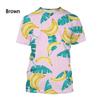 3D Printed Fruit Banana Men's T-shirt Fun Women Casual Comfortable Plus Size Round Neck Short Sleeved T-shirt