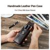 HIRAM Separate Design Pen Case for Fountain Simple Slim Holds 3 Genuine Leather Pens, Design, Pens, (Coffee)
