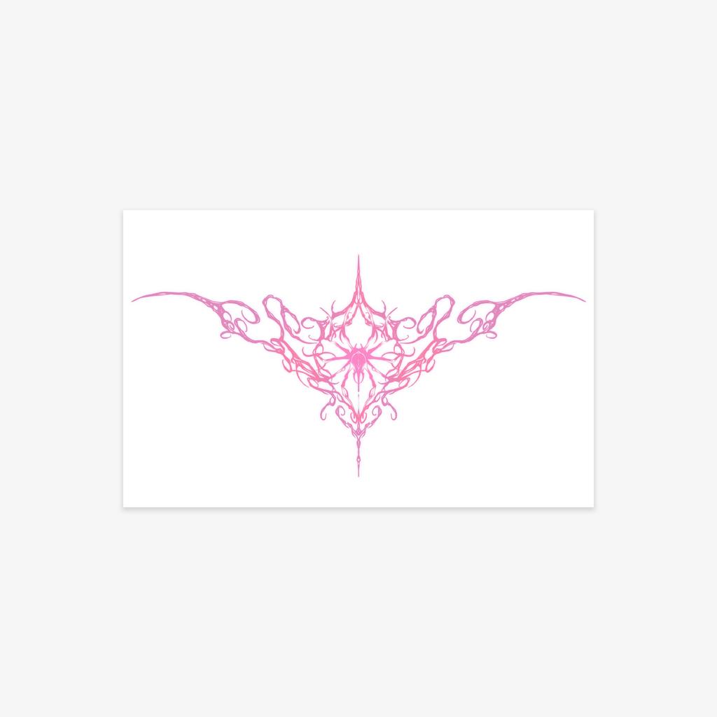Unterbauch Tattoo Aufkleber Rosa Succubus Zeichen Tattoo Aufkleber Wasserdicht Sexy Weiblicher Rücken Tattoo Aufkleber