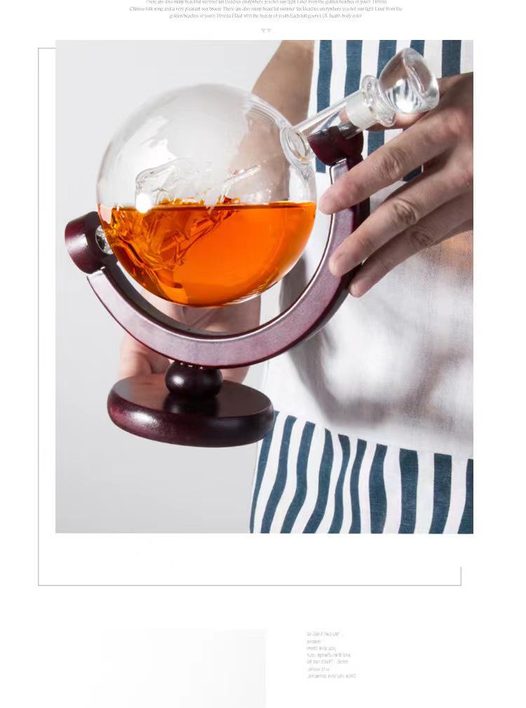 Earth Decanter Set: High Borosilicate Glass Infusion Bottle & Craft Ornament