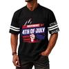 Men's Casual V Neck Short Sleeve Athletic Shirt Independence Day Graphic Print 4th of July Sports Tee Top Lightweight Breathable