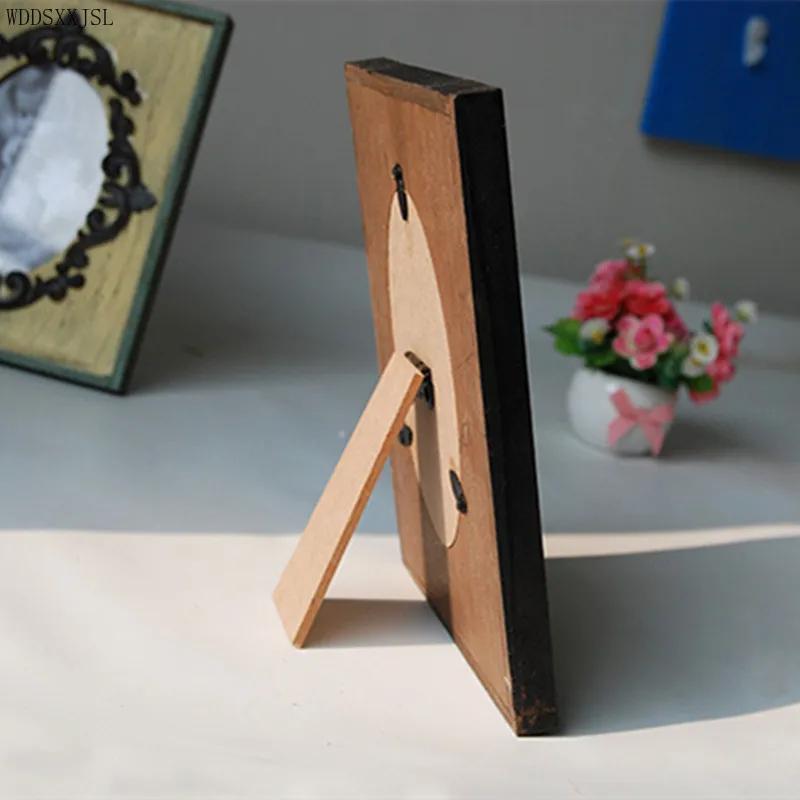 Fotorámeček evropský retro dřevěný fotorámeček obdélníkový dutý stolní dekorace kancelář noční stolek bytová dekorace fotorámeček