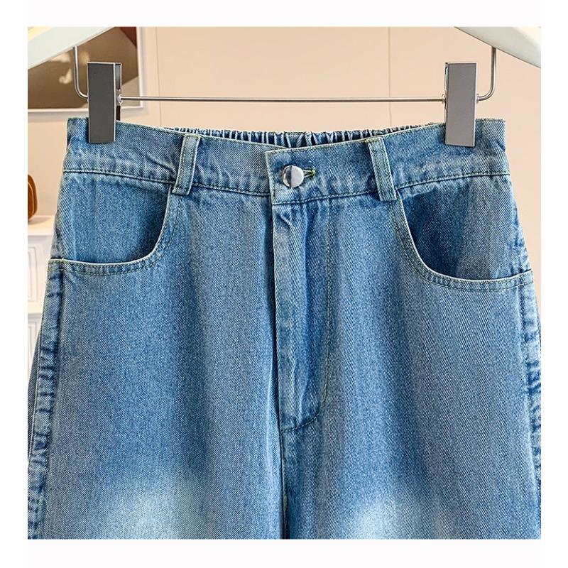 DIMANAF 2026 Neue Damen Jeans Hosen in Übergröße Denim Baumwolle Locker Lässig Elastische Taille Mode Damen Shorts Kleidung Sommer