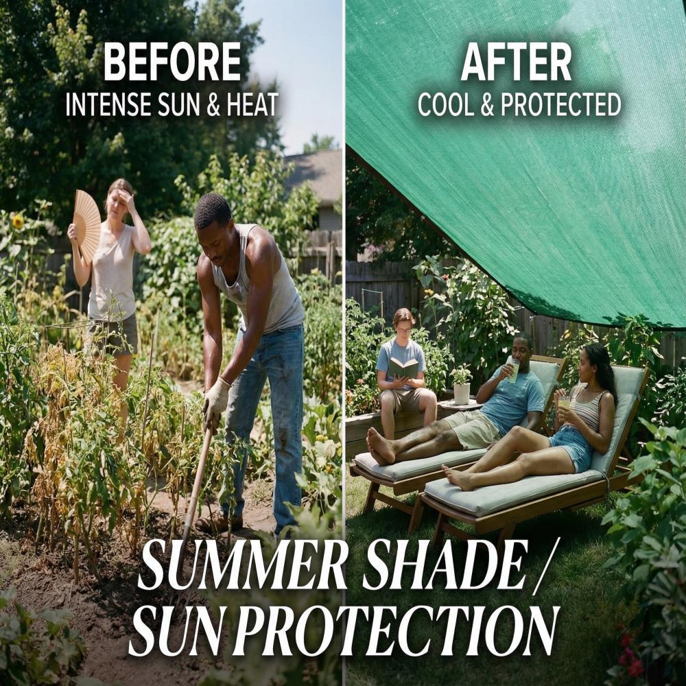Garden Shade Cloth Outdoor Sun Shade Net UV Protection Canopy for Balcony Pergola Sunscreen Mesh Cover Breathable Heat Resistant