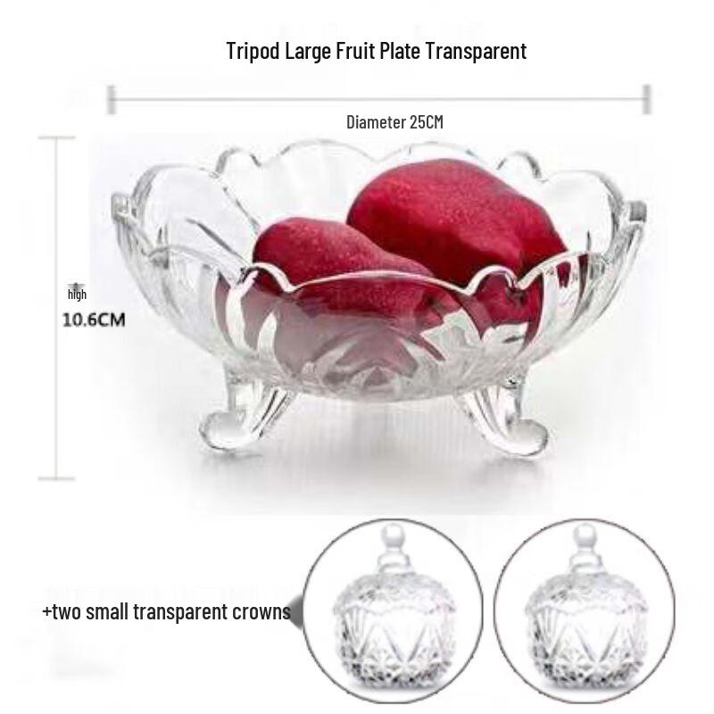 Qianxing Transparent Glass Fruit Plate & Snack Dish Set