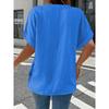 Spring and Summer Women's Fashion Casual Solid Color Button V-neck T-shirt for Women