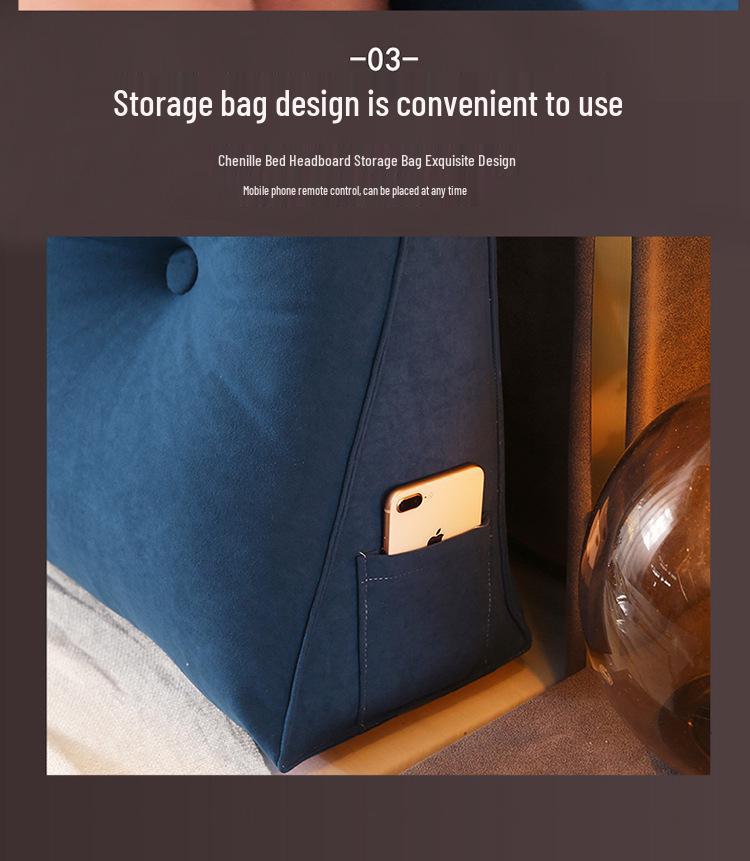 Triangle Large Backrest Lumbar Support Cushion - Solid Color Sofa & Bed Pillow