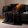 A fiery lighthouse towers over turbulent waves in a dark, stormy setting. for all seasons blanket lunch break throw gift