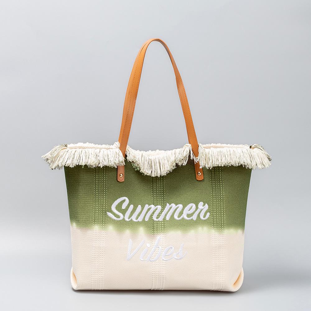 New Embroidered Canvas Shoulder Bag for Beach and Vacation