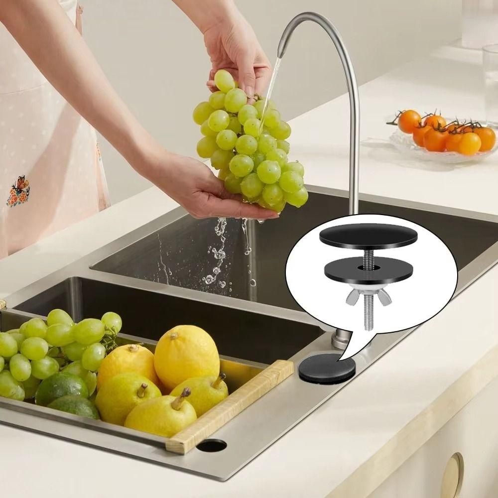 Black Color Faucet Hole Cover Finishing Cover M6 Sink Tap Hole Cap Leak-proof Sturdy Construction Kitchen Sink Hole Plug